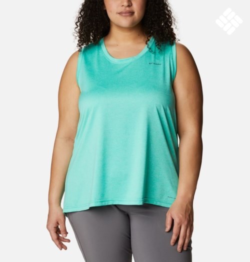 Women's Columbia Hike Tanks Turquoise | Plus Size CA-G0A14